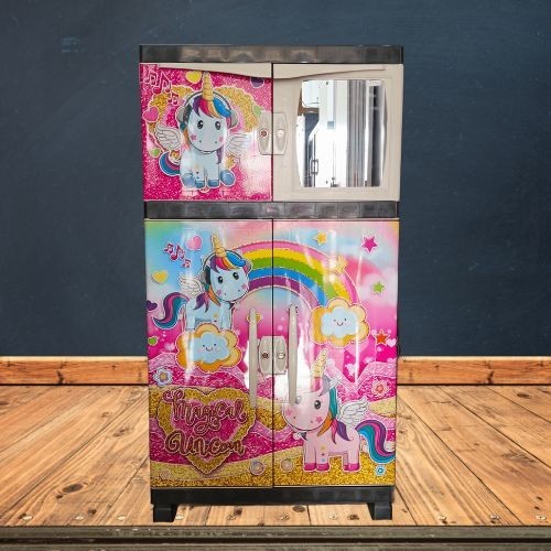 Lemari Pakaian Plastik Anak 3 Susun Motif Full Gambar