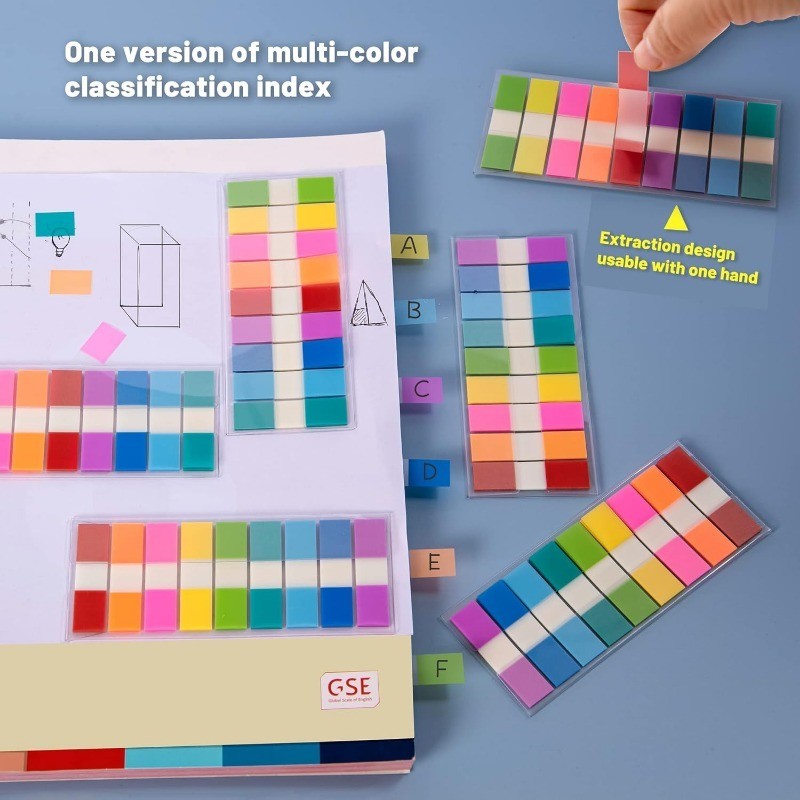 

6 Pack 1080pcs Transparent Colorful Index Creative Memo Pads Office School Stationery Self-Adhesive Stickers Sticky Note Pads