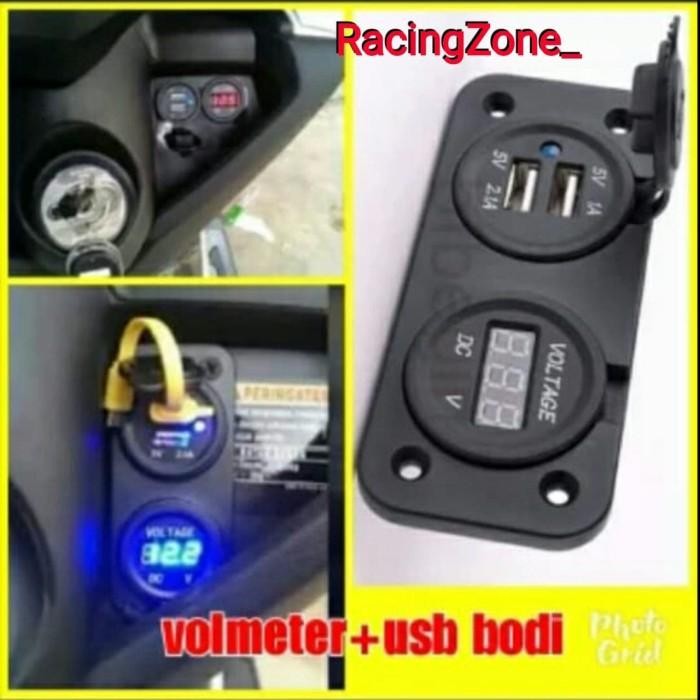 Casan hp Motor charger usb + voltmeter nmax vario 125 150 beat dll