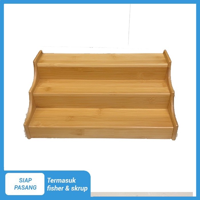 Rak Bumbu Bambu Kayu Tingkat / Rak toples bumbu / Rak toples 3 tingkatCO