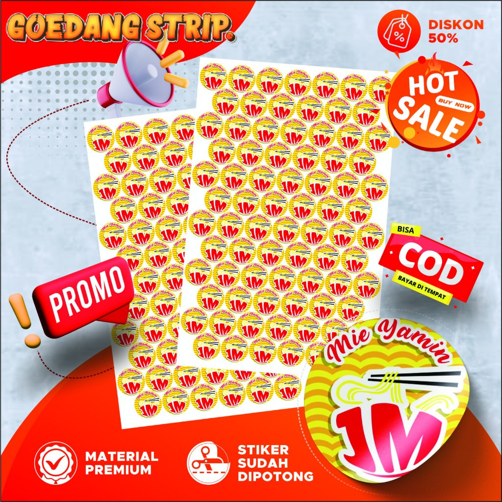 

Custom Stiker Label Makanan Minuman Olshop Logo+Potong | Print Sticker A3 free desain HD