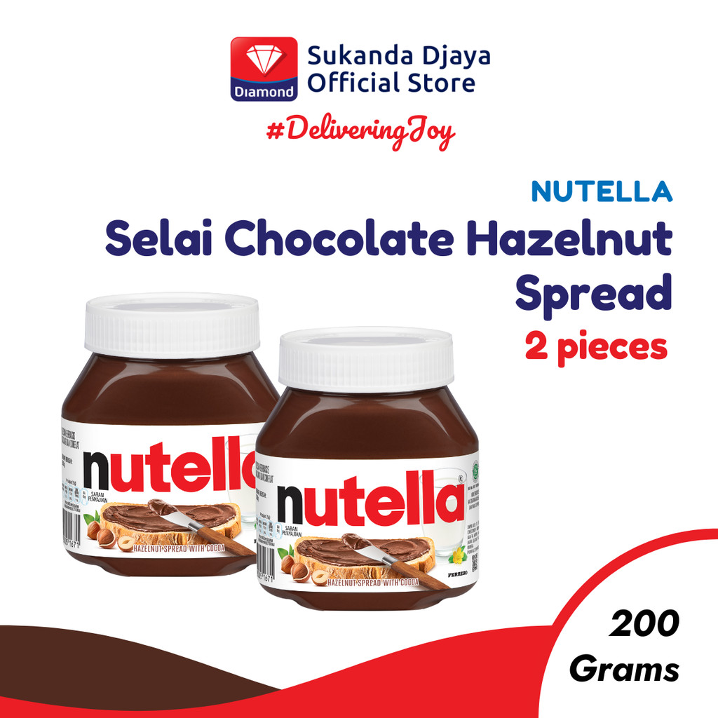 

Nutella Selai Chocolate Hazelnut Spread 200 Gr - Twin Pack