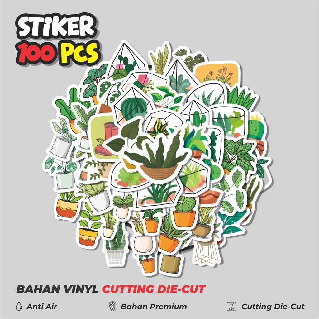 

Terbaru! 50 pcs Stiker Lucu Tanaman Hijau Dekorasi Lucu Kreatif untuk Notebook, Skateboard, HP