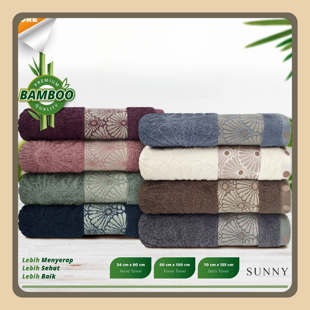 Handuk Morning Whistle Bamboo Towel - Sunny / Handuk Mandi Dewasa 70x135cm / 50x100cm / 34x80cm