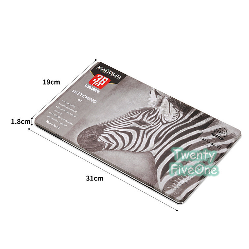 

Ay00! Drawing Pencil Gambar Set 36 PCS Drawing Sketch Pencil Set Tin Box Pensil Gambar