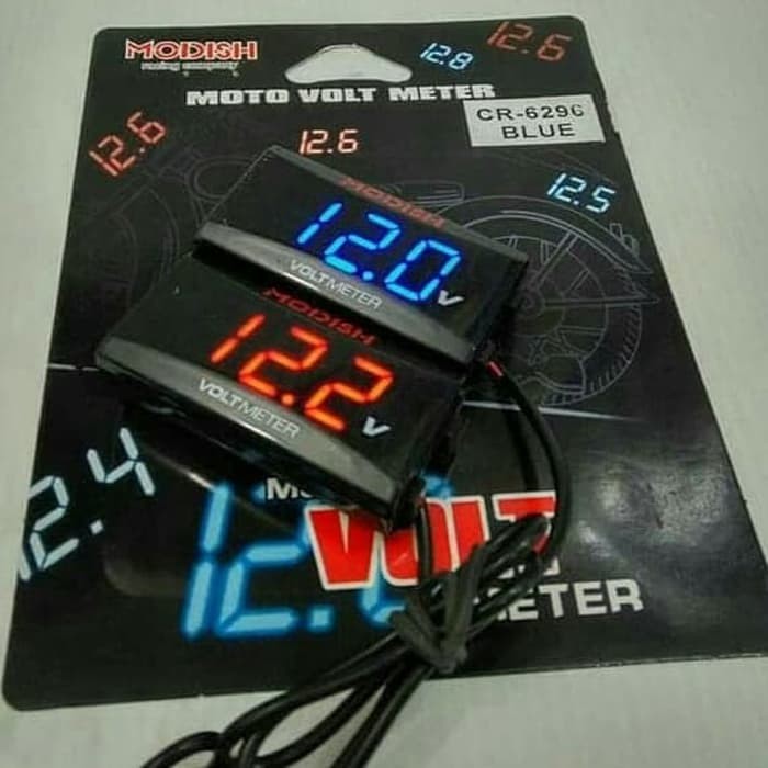 Voltmeter Aki Motor Mobil Volt Meter Digital Slim Mini Waterproof Indikator