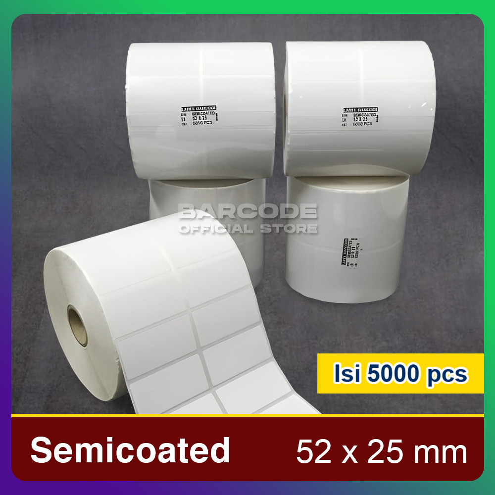 

Label Barcode 52 X 25 - 52x25 mm - 52x25mm ( 2 Line ) Kertas Sticker Semicoated