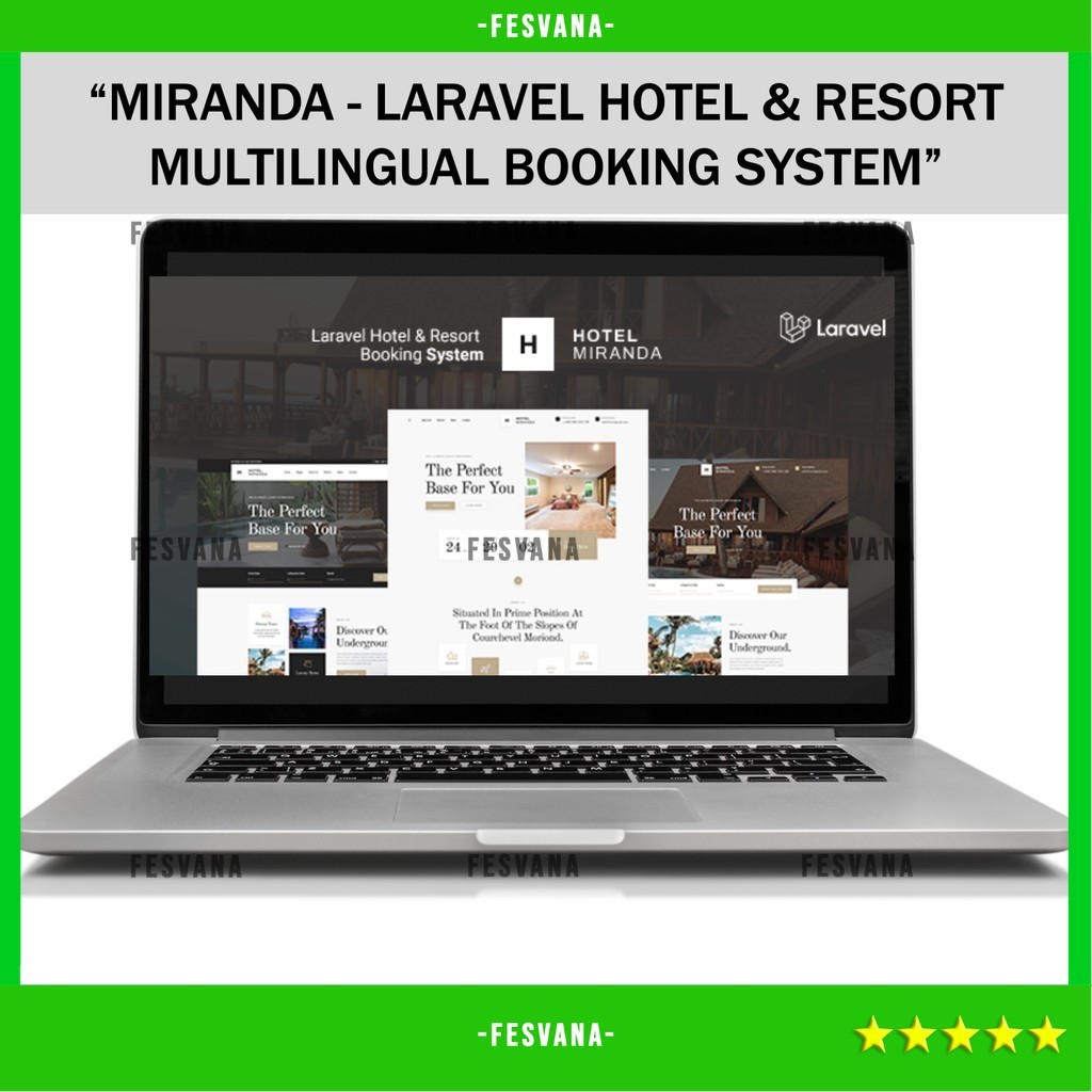SOURCE CODE APLIKASI WEB MIRANDA - LARAVEL HOTEL & RESORT MULTILINGUAL BOOKING SYSTEM D405 FESVANA