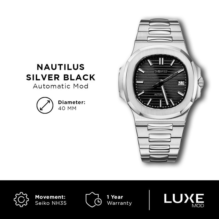Seiko Nautilus Silver Black NH35
