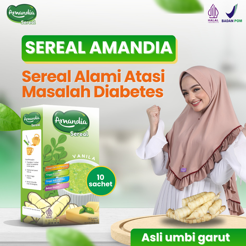 

Amandia Sereal 300gr untuk Penderita Diabetes - Gluten Free, Indeks Glikemik Rendah, Terjamin Halal BPOM