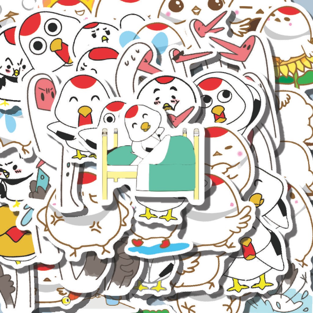 

100PCS Lucu Stiker Hewan Burung Bangau Stiker Aesthetic Stiker Anti Air Stikers Berperekat Waterproof sticker decal buat Motor Helm Buku Journal Koper Casing HP Laptop Botol Minum Hadiah anak