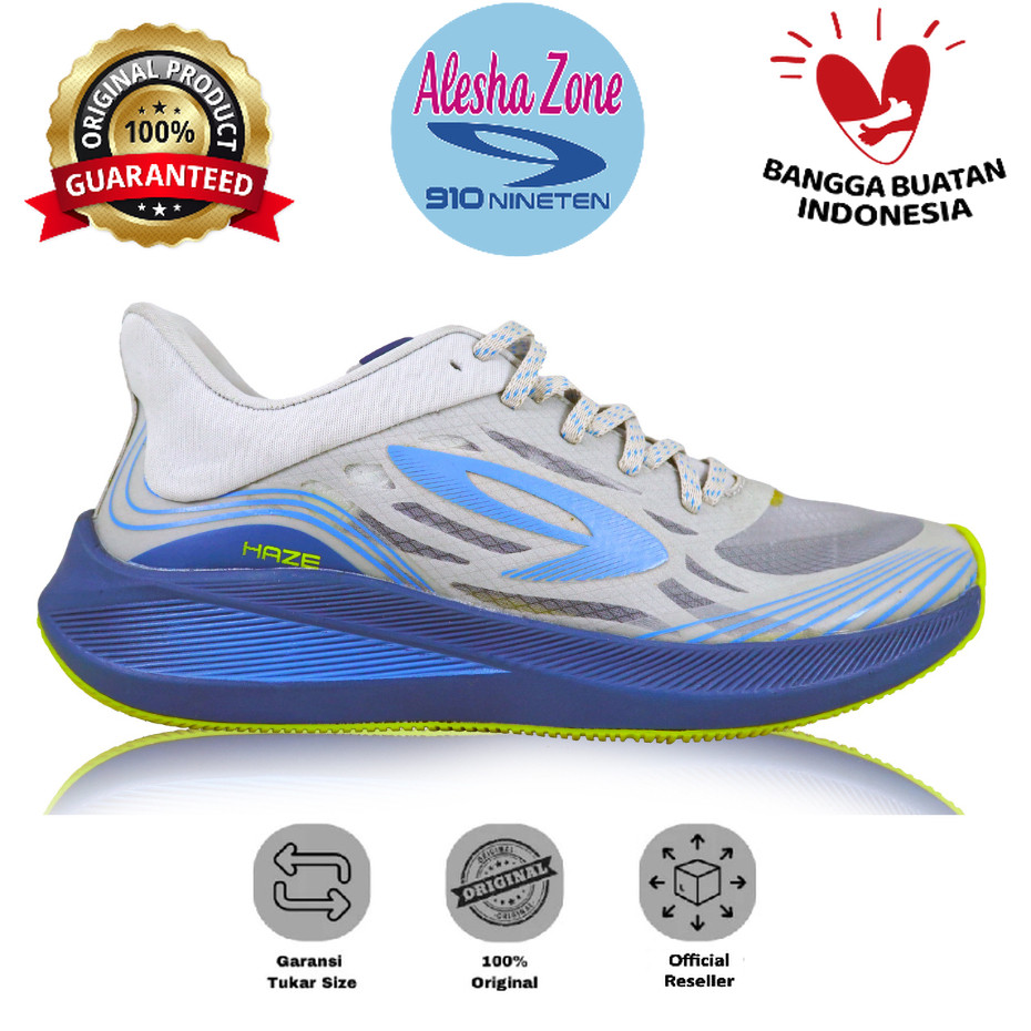 Haze Vision 1.0 Abu muda Biru Kuning Sepatu lari original