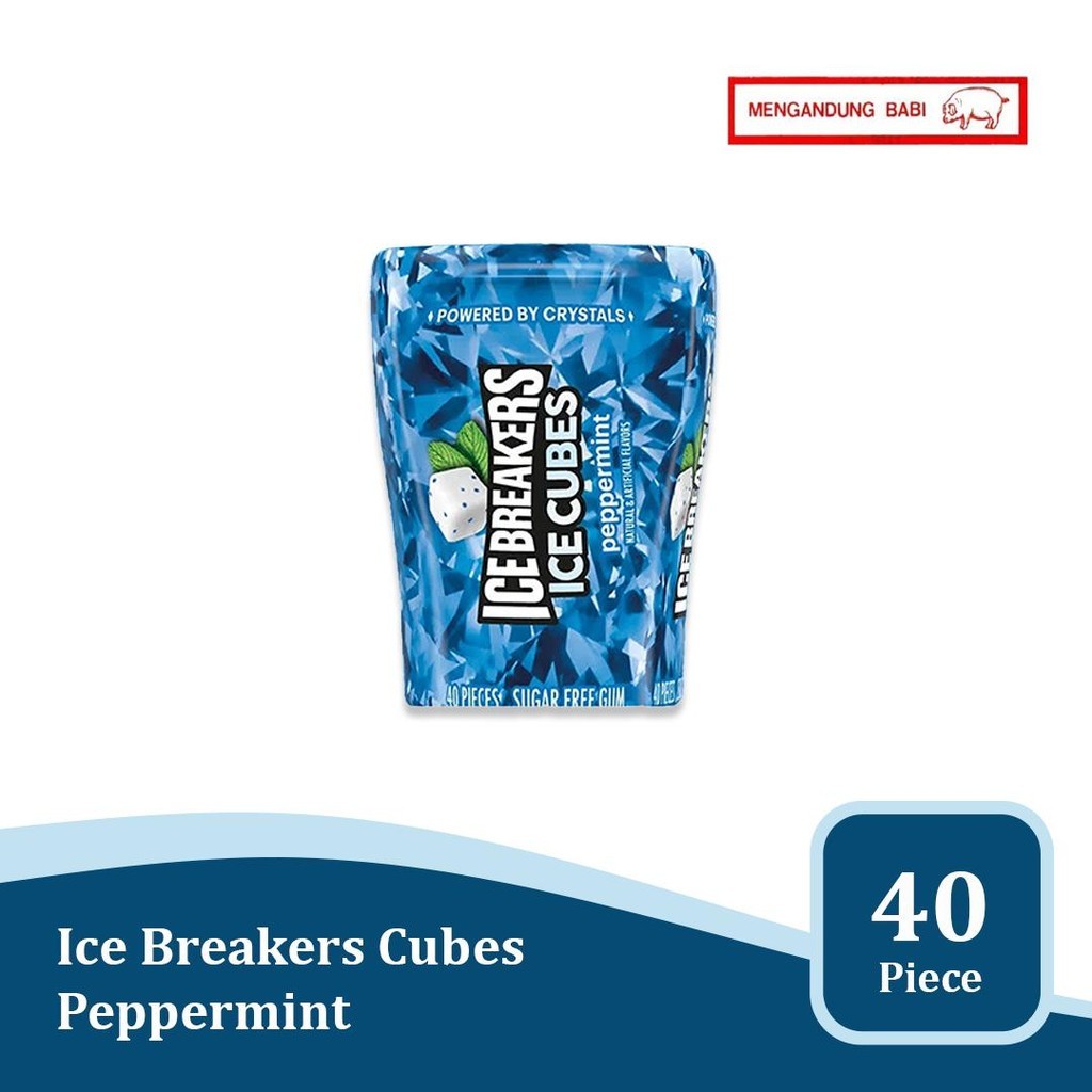 

Ice Breakers Ice Cubes Peppermint 40 Pieces - permen dingin import USA