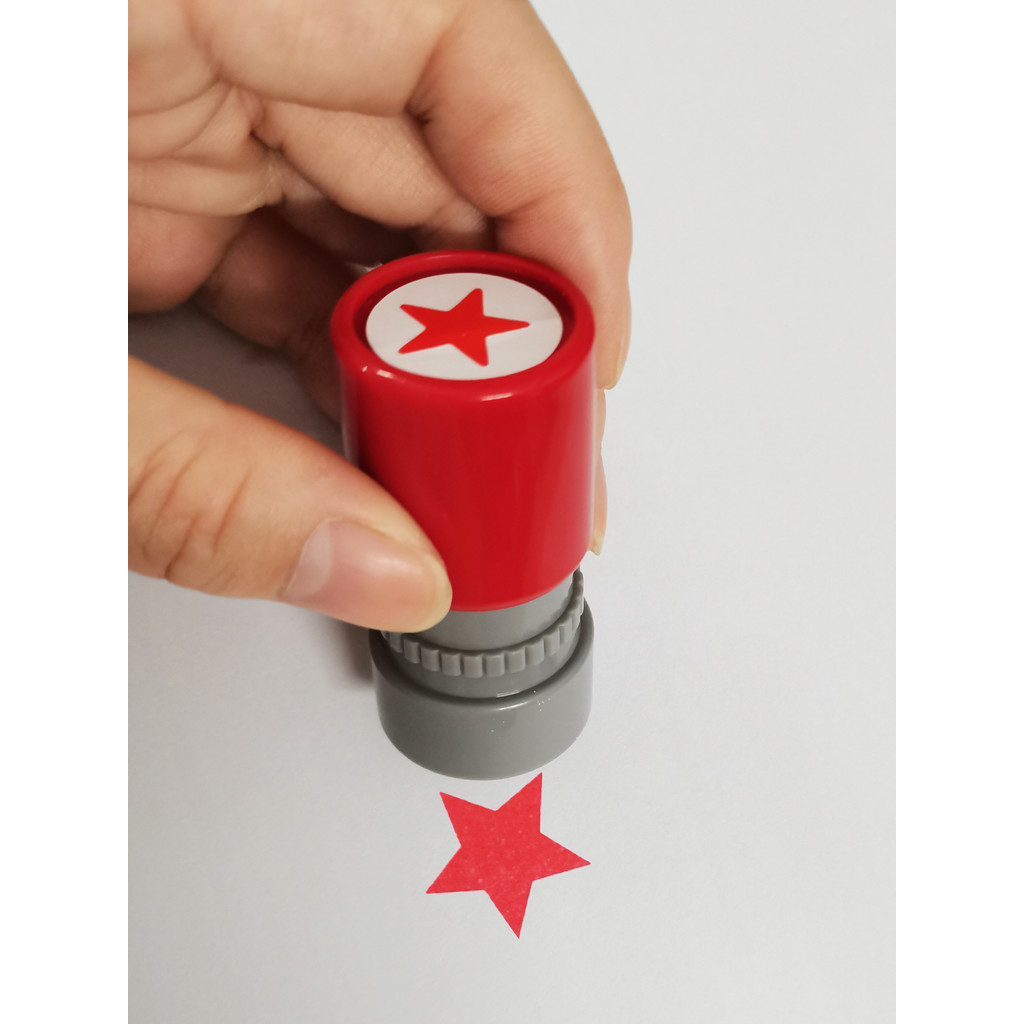 

Red five-pointed star stamp encourage children teaching stamp Award stamp automatic ink school teachers family use