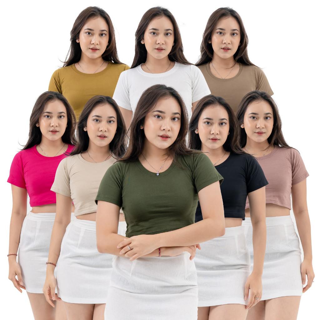 [GURLBUCKET] Basic Fit Crop Top / Atasan / Kaos / Top Cotton "Pakaian Wanita"