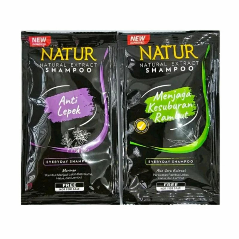 NATUR SHAMPOO CONDITIONER SACHET 8 ML 2in1 KEMASAN SACHET FREE HADIAH