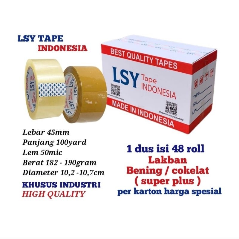 

lakban bening / cokelat 1 dus isi 48 roll 100yard ( super plus ) SP