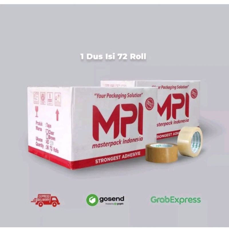 

per dus lakban bening lakban coklat MPI ekonomis 100 yard 1 DUS ISI 72 ROLL