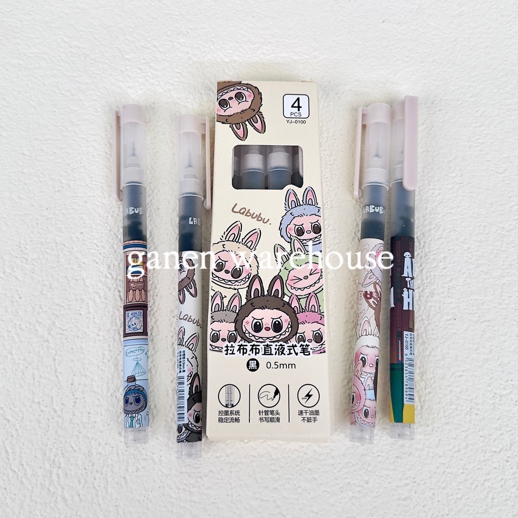 

[GW] Labubu 1 Pack Isi 4 Pena Cair Kartun Tinta Hitam