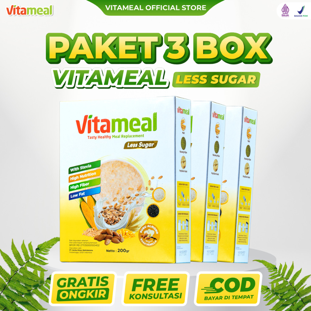 

Vitameal Les Sugar - Sereal paket 3 box 200 gr