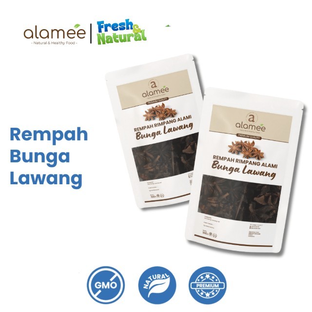 

ALAMEE Bunga Lawang Kering Pekak Star Anise Rempah Organik Alami Bumbu Seasoning Masakan Masak 100gr fresh and natural