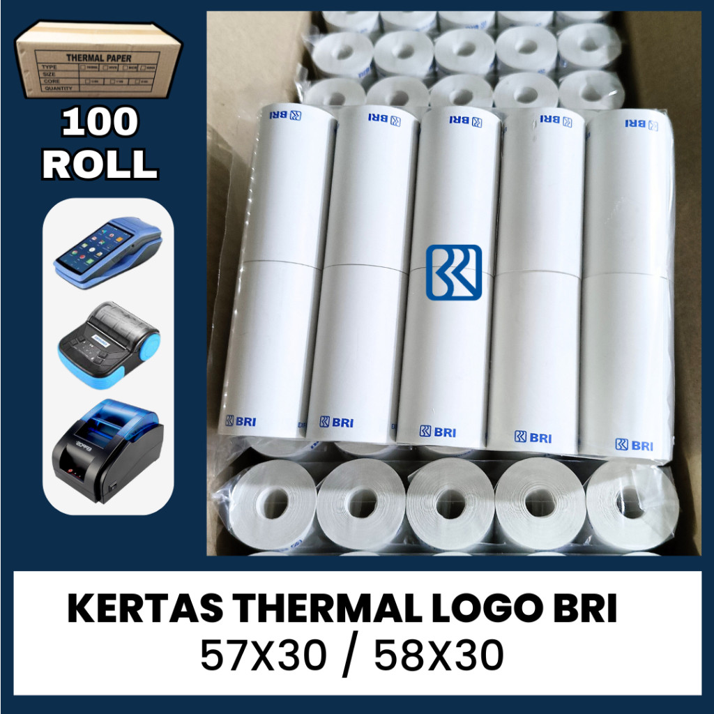 

Kertas Thermal LOGO BRI 57X30/58X30