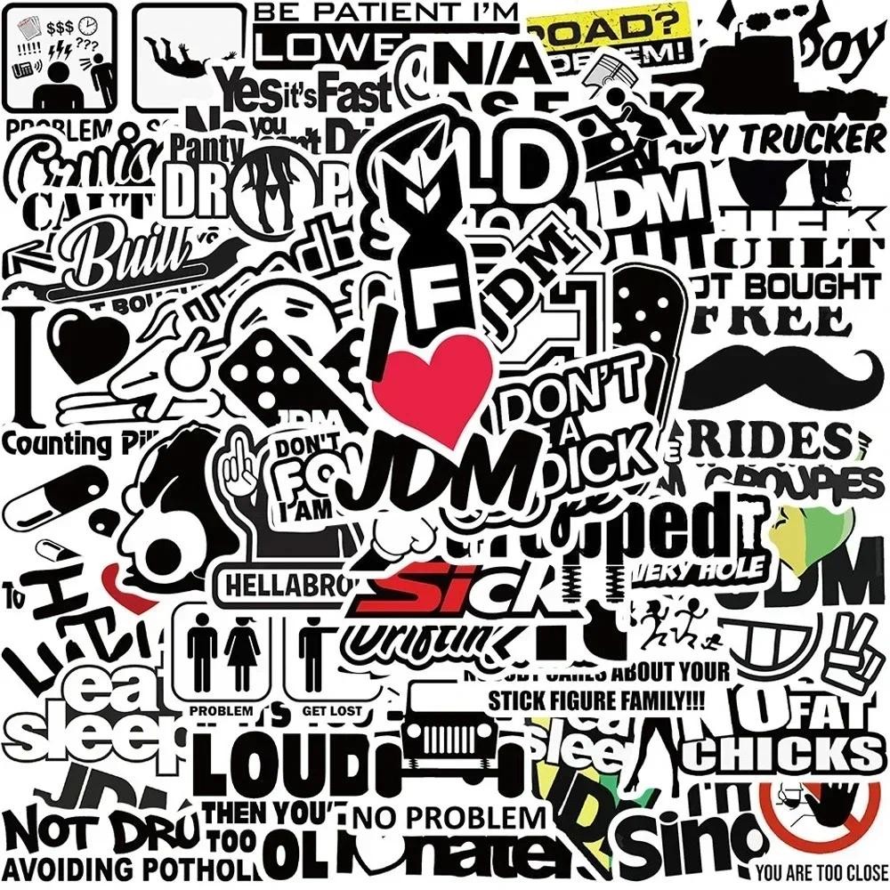 

50pcs Cool JDM Styling Stickers for Laptop Car Luggage Bicycle Motorcycle Skateboard Waterproof Sticker Graffiti Decal Kid