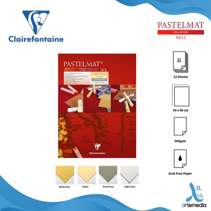 

【M-MT】FLASH SALE!!! Kertas Gambar Clairefontaine Pastelmat 30x40cm Pastel Paper Block - N°1