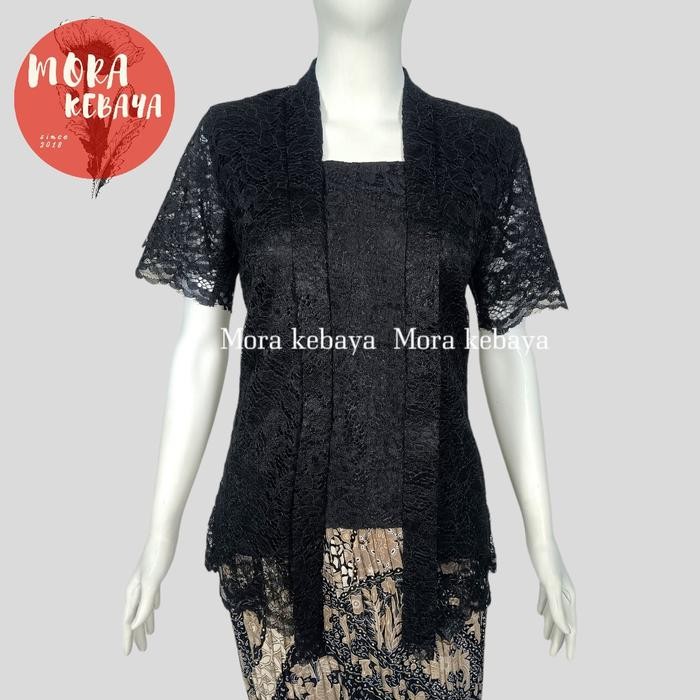 

Moramora kebaya /kebaya kutubaru pendek premium/kutubaru pendek - hitam, S