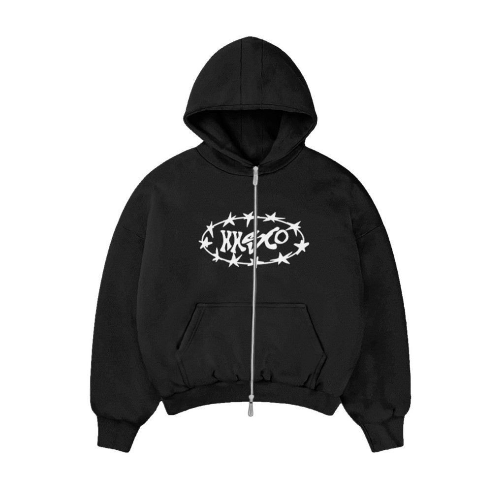 HHSCO - Hoodie Pria Boxy Zipper Dont Fu*k Black Original 100% Full Cotton