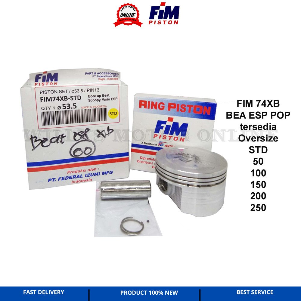 Piston Kit BEAT POP ESP STREET XB FIM IZUMI 53.5 54 54.5 55 SEHER BEAT ESP XB FIM74XB