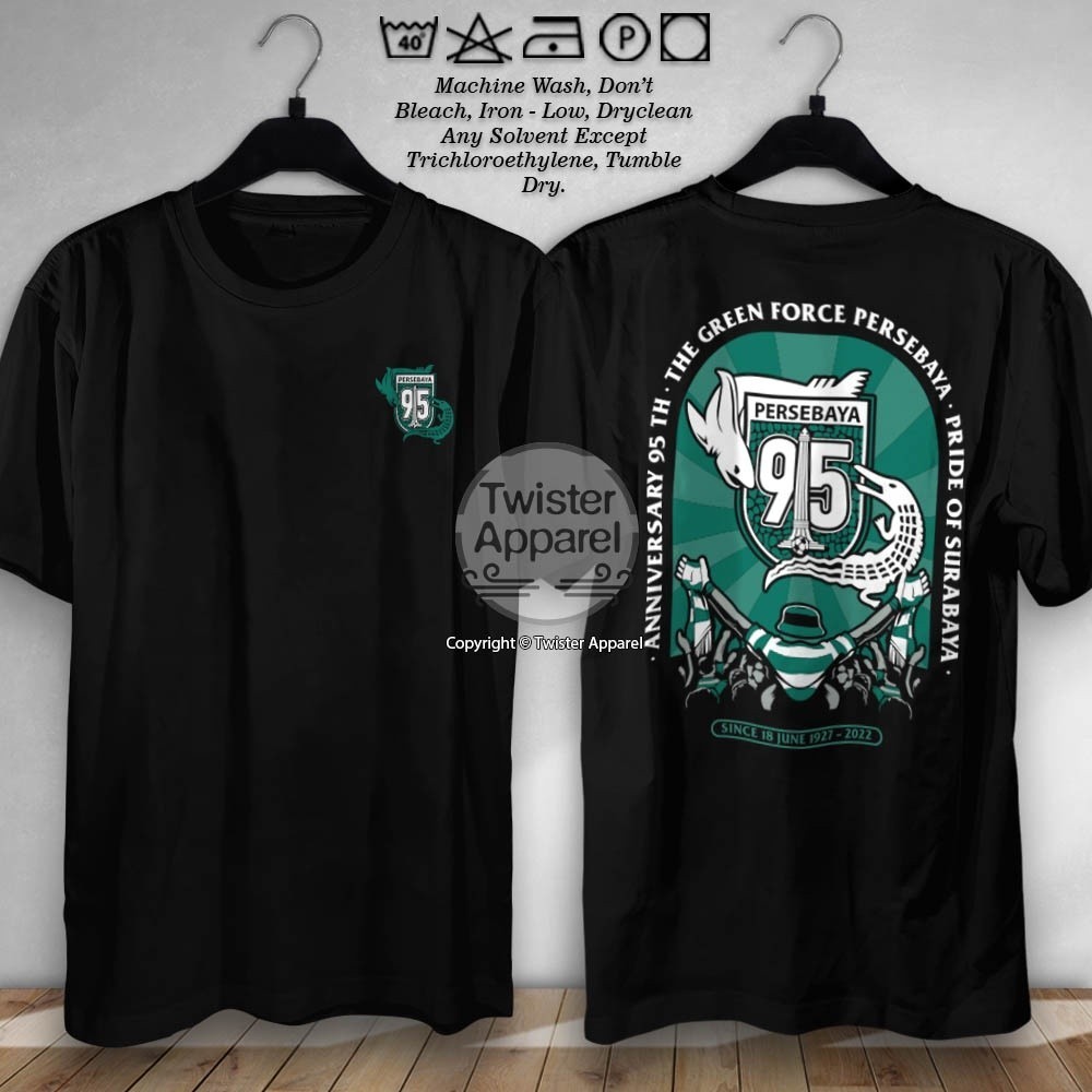 DarjoClothing - Kaos Persebaya Anniversary 95 Tahun The Green Force Of Surabaya Cotton Combed 30s