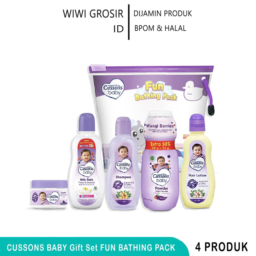 CUSSONS Baby Fun Bathing Pack 5 item - Gift Set Bayi - Paket Perlengkapan Bayi - WIWI GROSIR