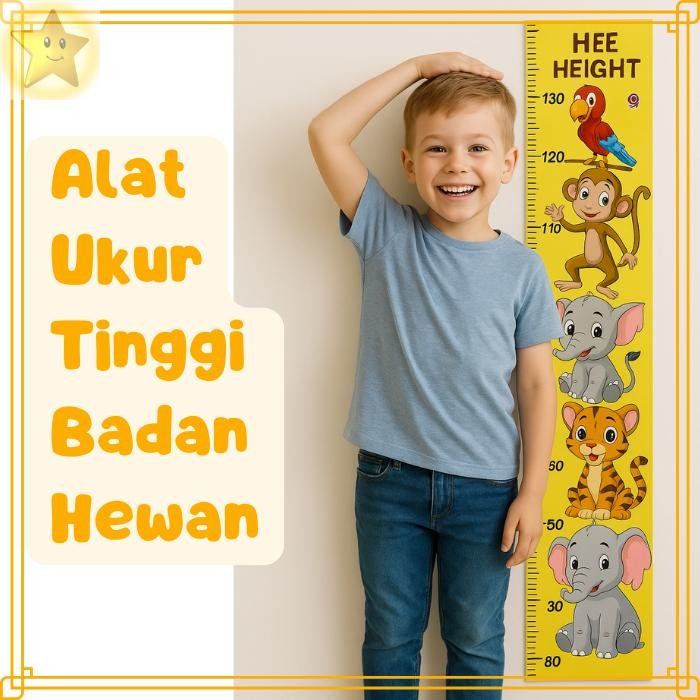 APE Alat Pengukur Tinggi Badan Anak Motif Hewan - Alat Ukur Tinggi / Growth Chart