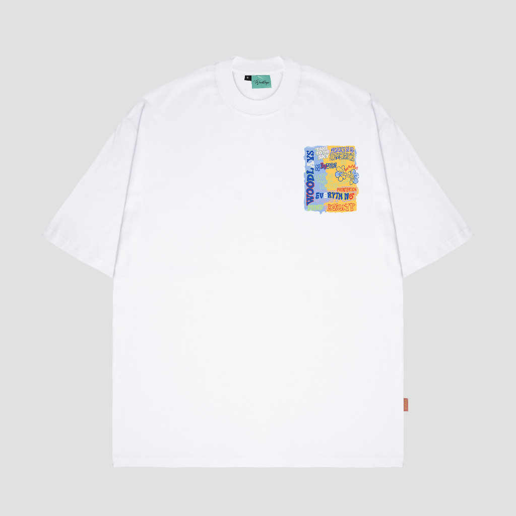 (COD) Woodlays Kaos T-Shirt Oversize White Pay Attention