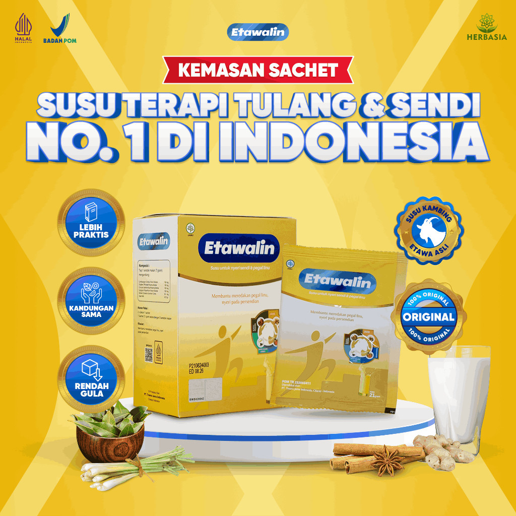 

(New) Etawalin Sachet Paket 2 Box - Membantu Meredakan Nyeri Tulang Dan Sendi Original Bpom