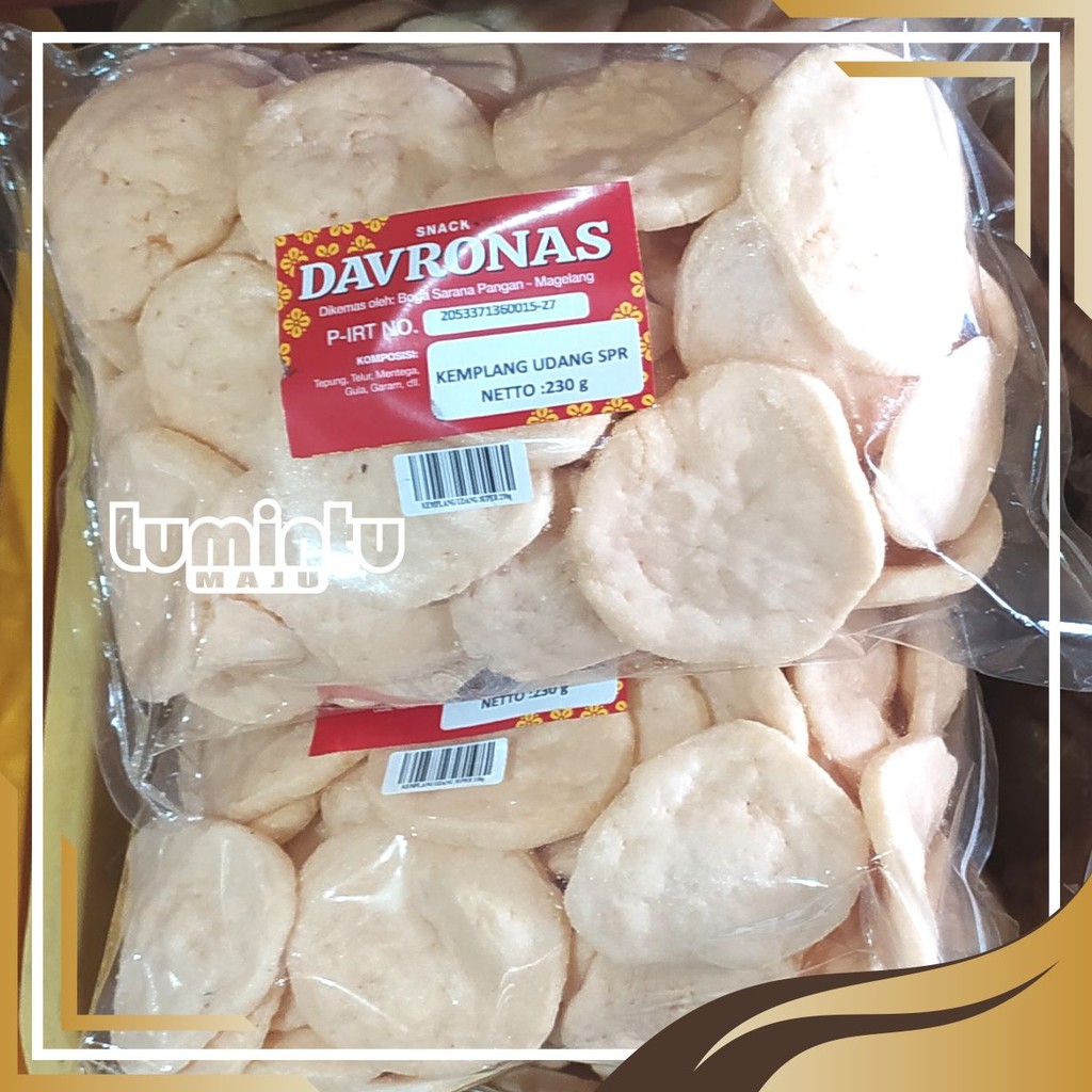 

KERUPUK KEMPLANG UDANG / BANGKA SUPER 230GR DAVRONAS / camilan snack dan oleh-oleh khas NUSANTARA