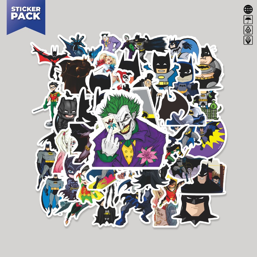 

[100PCS]Stiker Pack Stiker Kartun Batman Aesthetic Vinyl Anti Air Dekorasi Sticker Laptop Buku Journal Koper Helm Casing HP Gitar Helm Skateboard