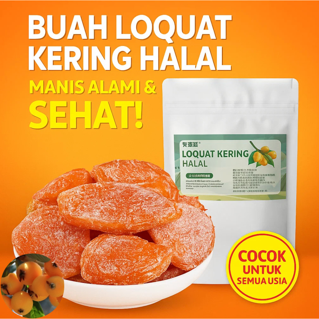

【COD/Kirim Dalam 24 Jam】Halal Kering Loquat/Alami 100% Buah kering | Camilan Buah Yang Diawetkan | Buatan Tangan Tanpa Bahan Tambahan | Dried Fruit/Makanan Kesehatan | Cocok Untuk Semua Usia