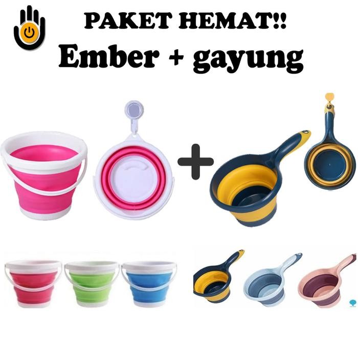 Paket hemat ember lipat portable + gayung lipat portable Ember