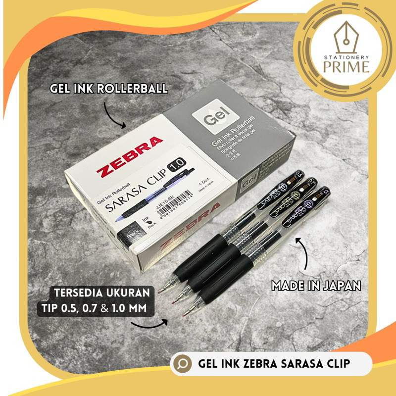 

Zebra Sarasa Clip 0.5 / 0.7 / 1.0 mm Gel Ink Rollerball Hitam [ PIECE ]