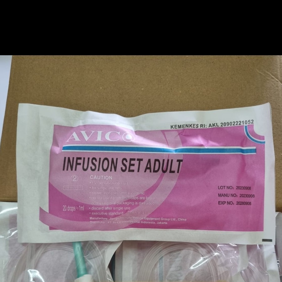 Infuset Dewasa AVICO. Infusion Set Adult AVICO. Selang Infus Dewasa.