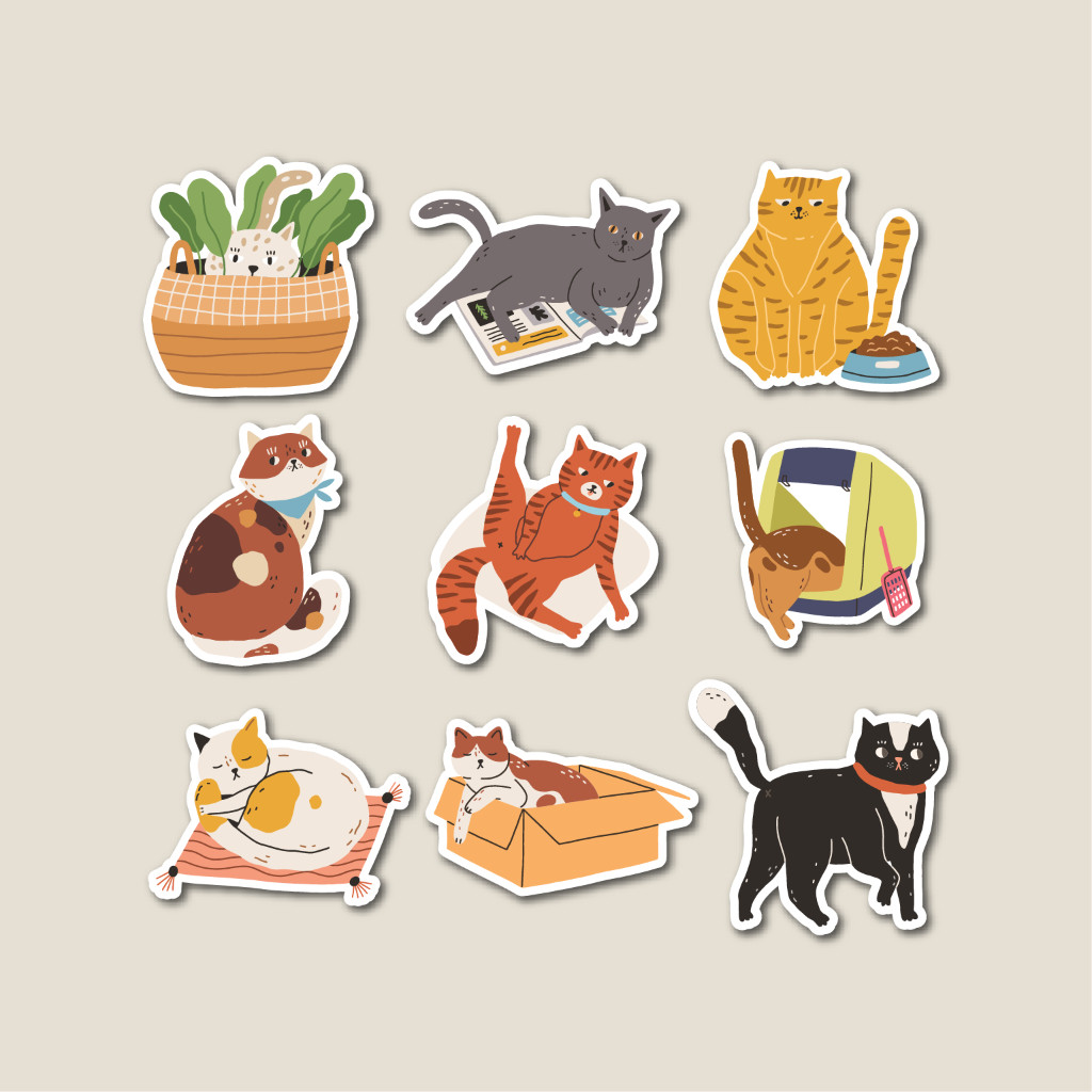 

Sticker Pack Kitty Cats | Sticker Tumbler | Stiker Laptop Koper Helm