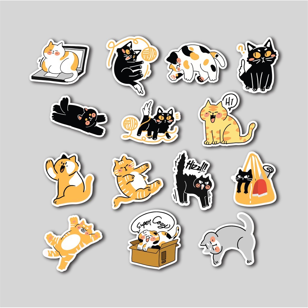 

Sticker Pack Doodle Cat | Sticker Tumblr Laptop | Stiker Koper Helm