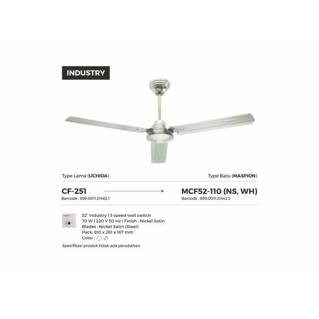 CEILINGFAN CF 251 UCHIDA WHITE