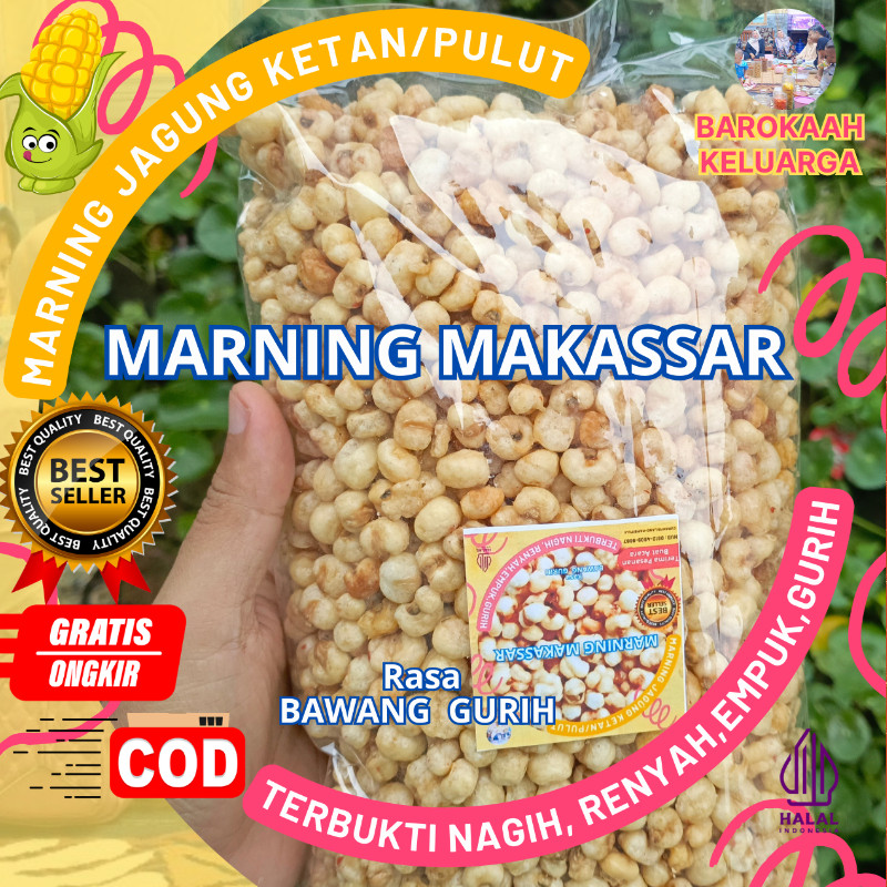 

1 Kilo Kg Makaroni Marning Jagung Super Sultan/ Jajan Jagung Marning Ketan Putih/ Jajanan Marning Jagung Pulut Gurih Asin Bawang Terbukti Empuk Renyah Gurihh, Harga Spesial