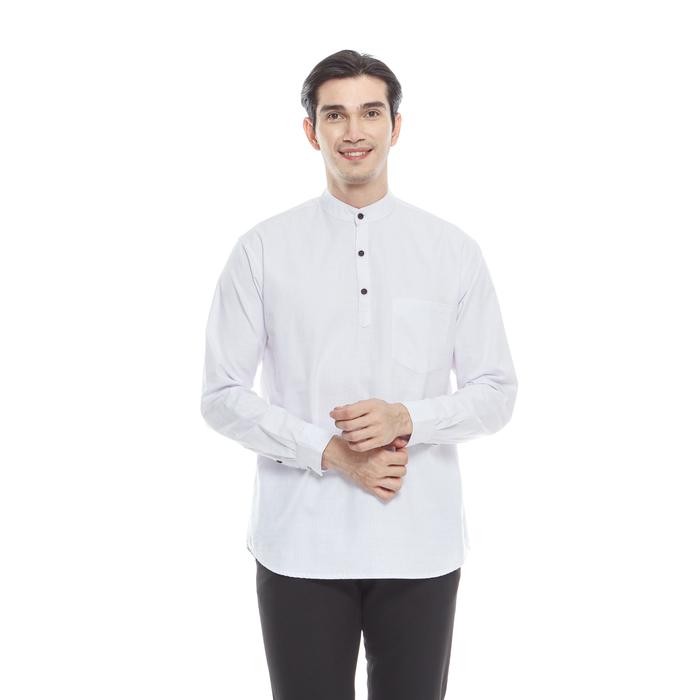 Outskirts - Kemeja Koko Pria Lengan Panjang | Kemeja Koko Putih Slim Fit Kurta Muslim Dewasa koko  k