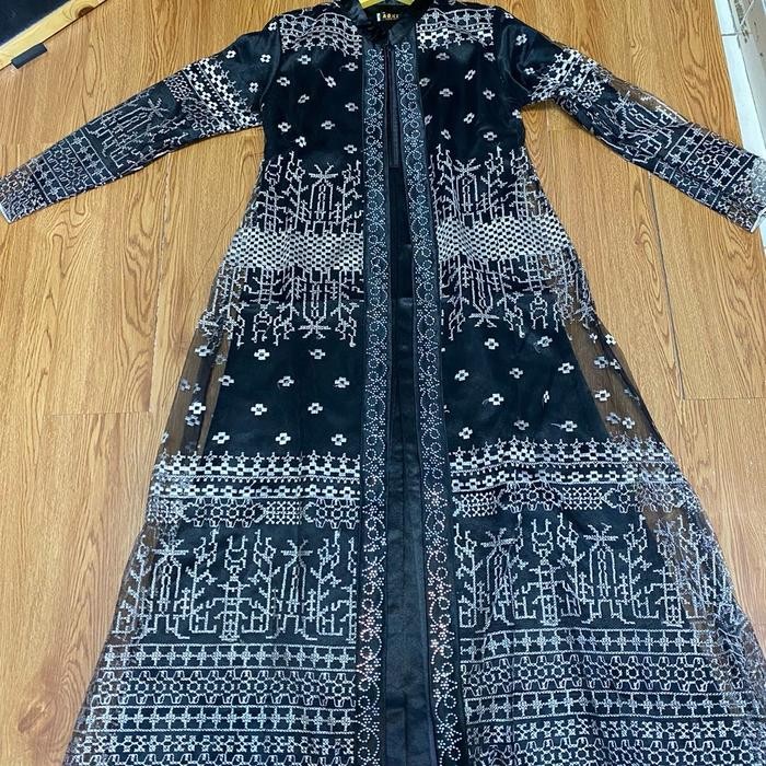 Nadira Dress Busui 2 Bahan Organza Bordir Dengan Detai Payet Mote Gamis Pesta Baju Kondangan Mewah T