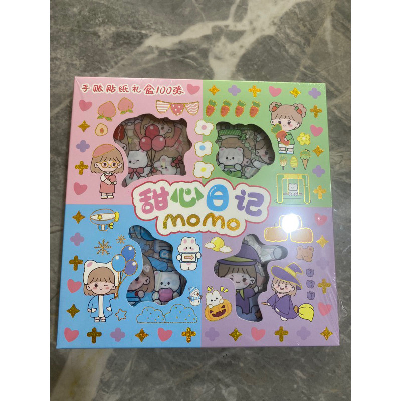 

Remensiosjaya Stiker MOMO 4 Warna Isi 100 Lembar Stiker Kartun Korea Lucu STIKER LOTSO Cinnamoroll KUROMI Anti Air Dekorasi DIY Stiker Aesthetic Set Handbook Scrapbook