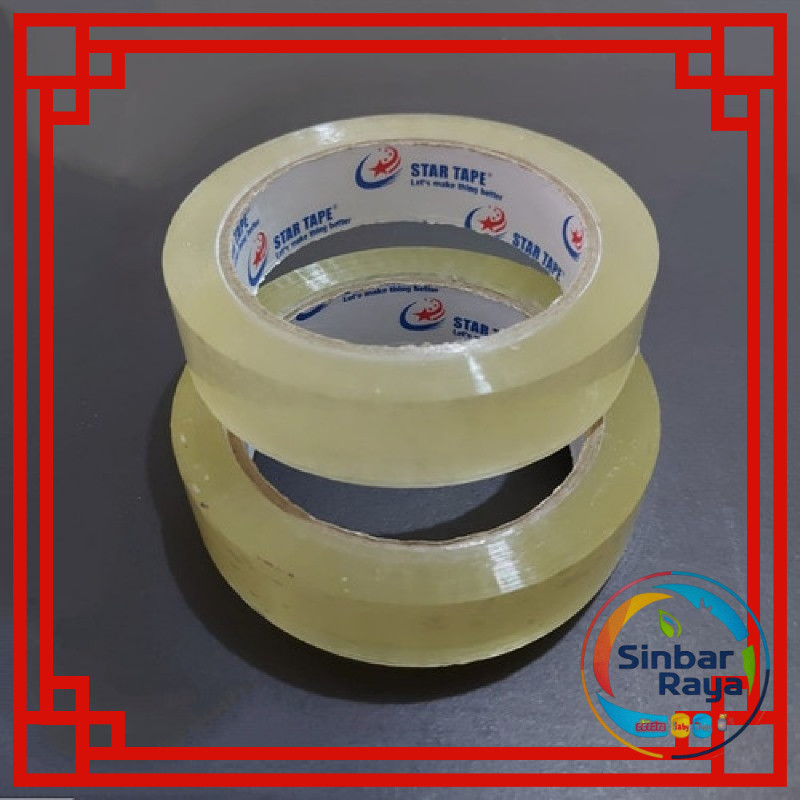 

Lakban Bening OPP 24 mm 100 Yard Isolasi Selotip Star Tape Solatip Sinbar Raya